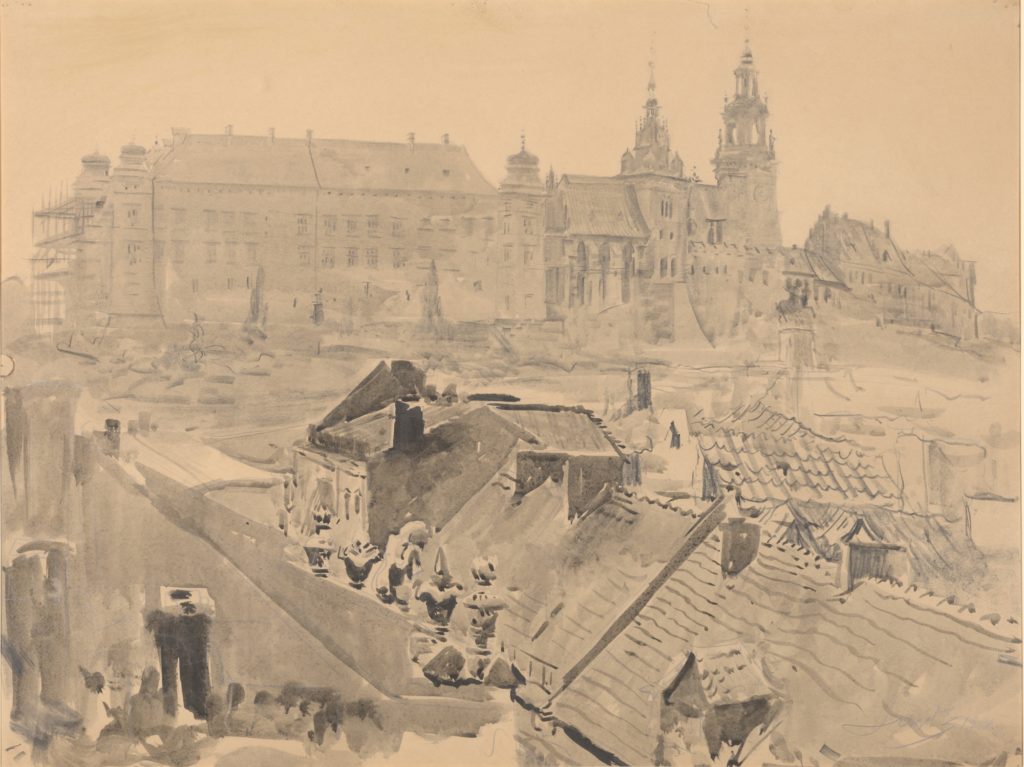 Leon Wyczółkowski, Wykusz w skrzydle zachodnim, 1916, zbiory Zamku Królewskiego na Wawelu, fot. Tomasz Śliwiński