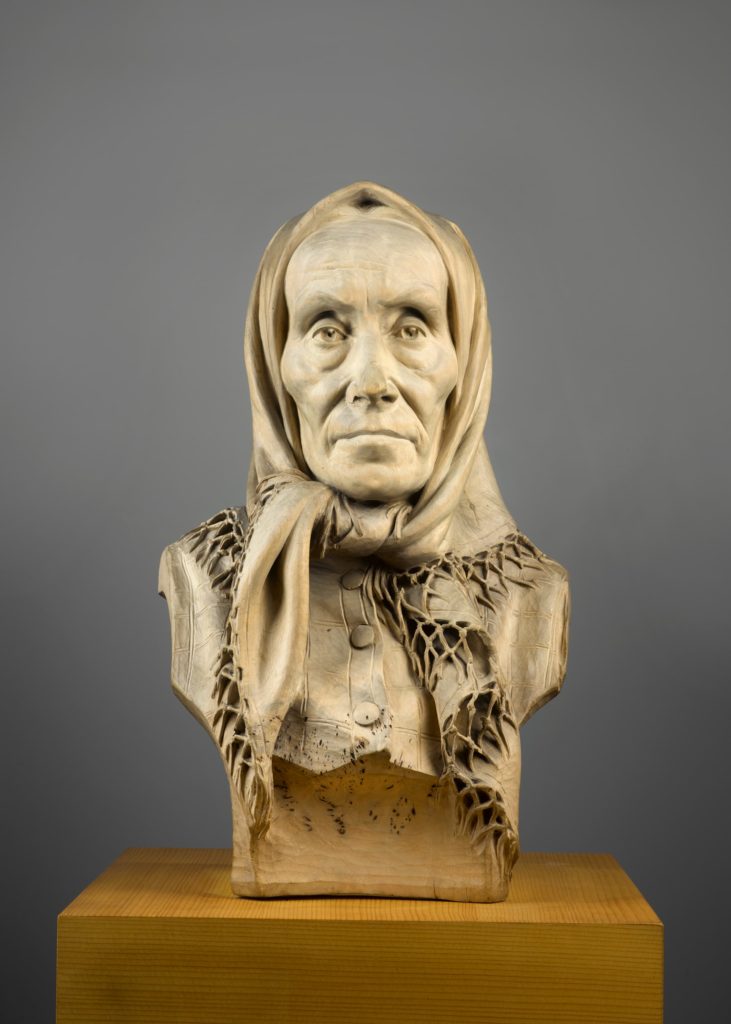 W. Brzega, Portret matki artysty, 1902, drewno, wys. 45 cm, sygn. WBrzega 1902, Muzeum Tatrzańskie w Zakopanem, S/3048/MT
