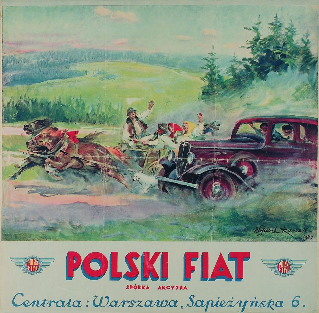 Wojciech Kossak, Polski Fiat - plakat, 1934 r., MNW Muzeum Plakatu w Wilanowie
