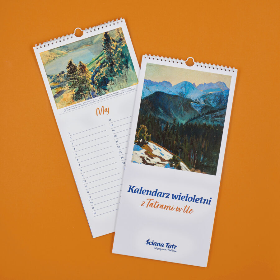 Kalendarz wieloletni | z Tatrami w tle - okładka kalendarza oraz strona kalendarza dla miesiąca maja