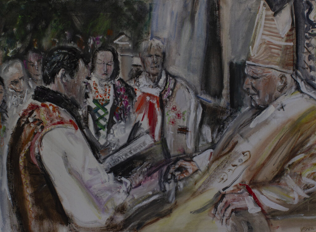 Arkadiusz Waloch, obraz z "Kolekcji papieskiej", materiały prasowe Centrum Kultury Rodzimej w willi "Czerwony Dwór" w Zakopanem