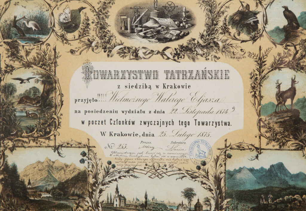 karta historyczna prezentowana na wystawie „Zakopane, Zakopane!” w Desa Unicum, ze zbiorów Tatrzańskiego Parku Narodowego, fot. materiały prasowe Desa Unicum